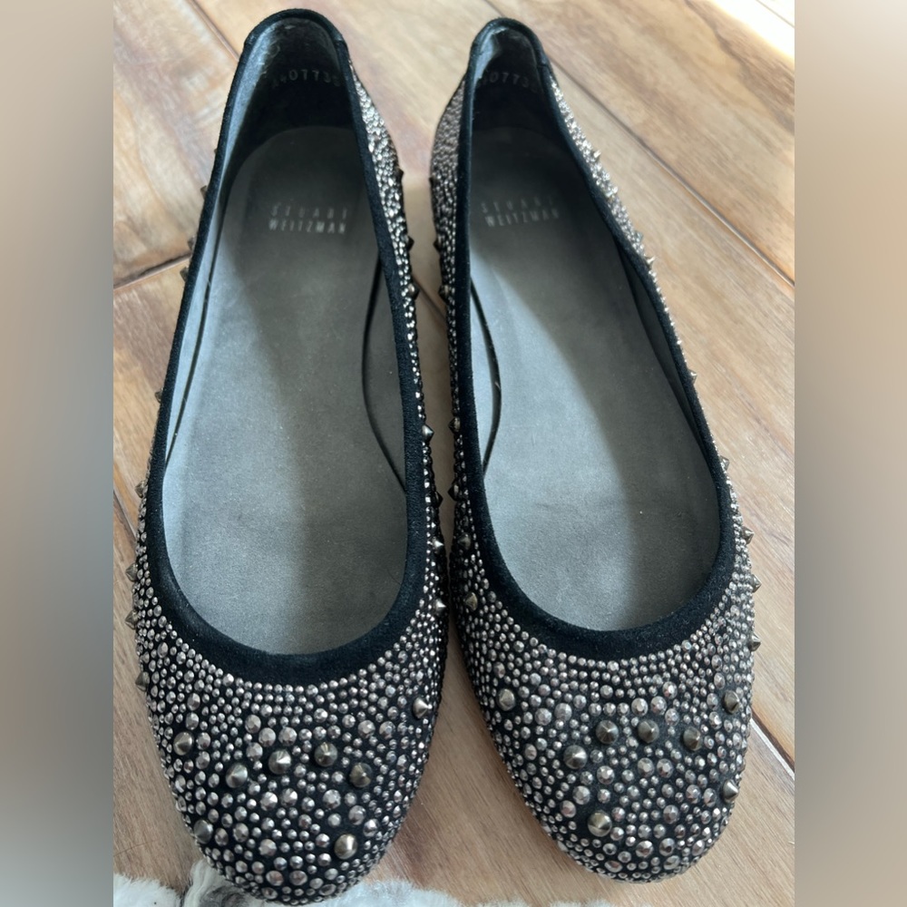 Stuart Wietzmen Black Studded Flats